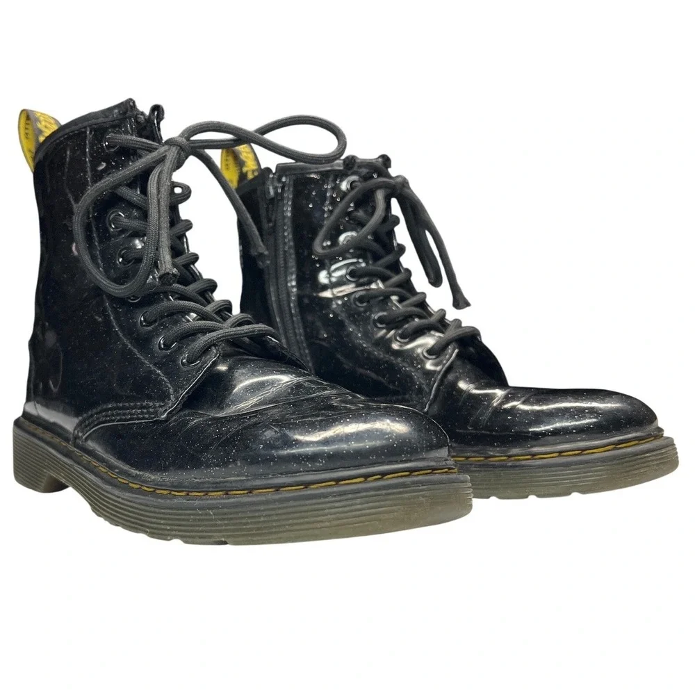Dr. Martens Junior‎ 1460 Glitter Patent Leather Boots Youth Size 3 EUC